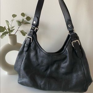Black Danier Genuine Leather Handbag
